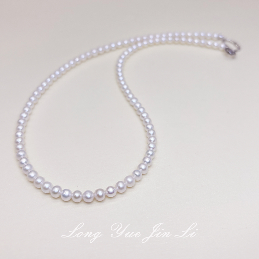 小米珍珠项链（银扣链）
