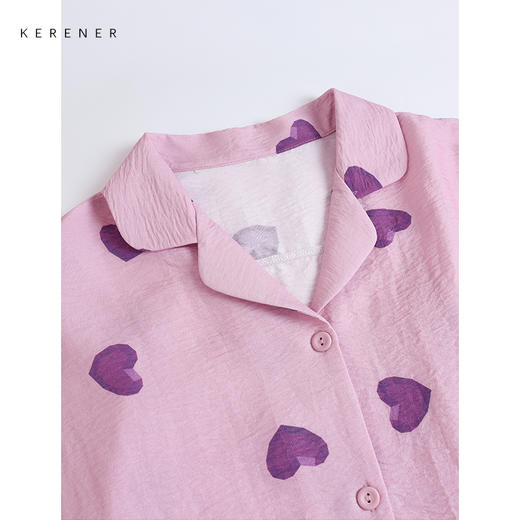 【可人儿&粉黛佳人】新款泡泡绵女士凉感睡衣～夏季短袖家居服三件套 商品图2