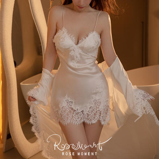 可插杯垫真丝中款吊裙 A250312 商品图0