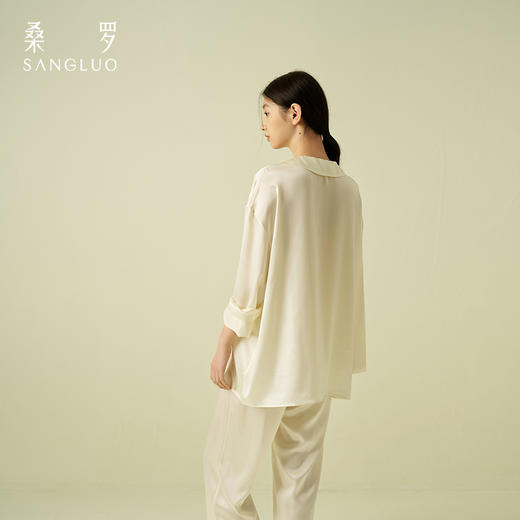 黑标系列桑罗燕麦白可外穿睡衣套装高级清冷气质 商品图4