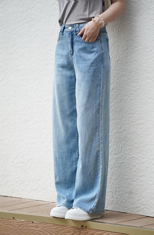 XL1 臣禾	【呼吸牛仔】凉感天丝亚麻休闲直筒裤	JZ252060275 商品图0