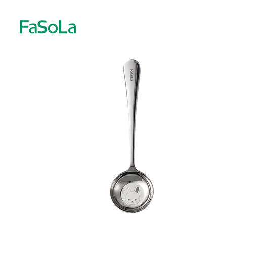 FaSoLa 316L不锈钢勺子家用加深汤匙吃饭餐勺汤勺平底勺卡通勺 商品图5