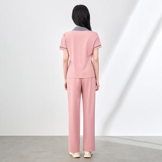 「高货wl」全新升级【铂金会员312/天猫419/差价107】(99118)洛诗琳洋气休闲套装2025夏季时髦POLO衫直筒裤两件套女 商品图2