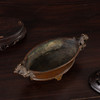 清	铜螭龙耳四足椭圆形香炉（紫檀盖座） 商品缩略图3