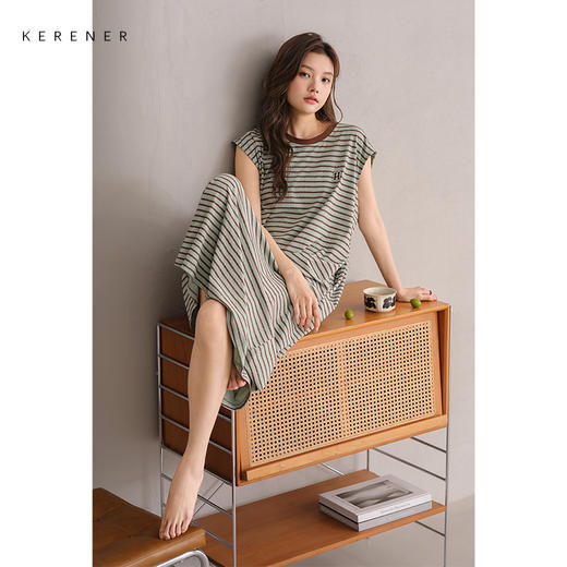 可人儿小众设计师新款奥力绵女士睡衣夏季少女睡裙可外穿家居服 商品图2