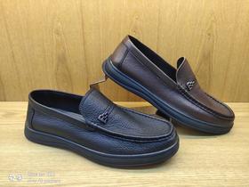 豪行春季新款正品真皮休闲舒适防滑透气一脚蹬男单鞋12151222