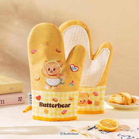摩登主妇黄油小熊隔热防烫手套厚烤箱微波炉耐高温烘焙工具