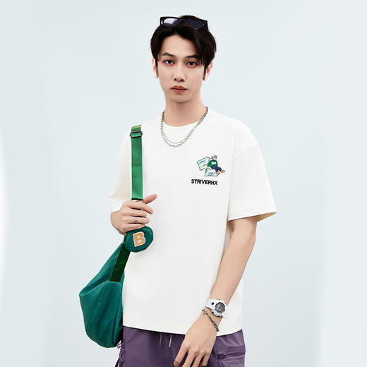 【新品上新】HX 夏季圆领短袖T恤微宽松版型S102522722101/02 商品图3