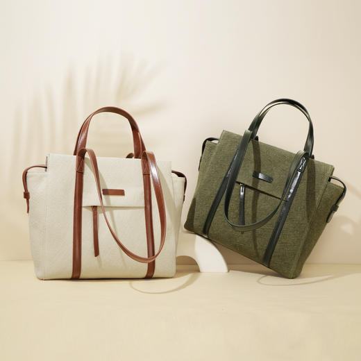 【预售3天】2025新款大容量托特包时尚撞色学院风单肩手提包M7900 商品图0