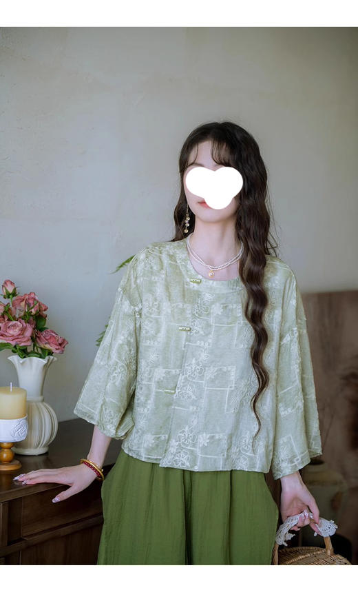 裁缝学苑AS499新中式圆领衫阔腿裤套装纸样女装上衣小衫裤子样板 商品图2