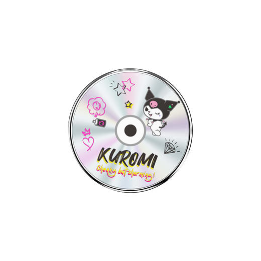 【漂浮魔法屋】转转魔法唱片 PopSockets X Kuromi 合作系列 POPGRIP泡泡骚手机粘贴式气囊支架 Backspin旋转系列 银色  字母 商品图3