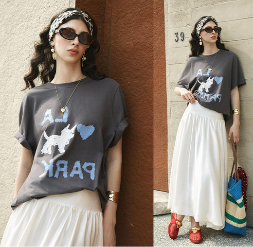 【高品质私服】【D家小狗印花短袖T恤】更柔软，有韧性，不易起球G1402-CC【无标出货 介意慎拍】 商品图4