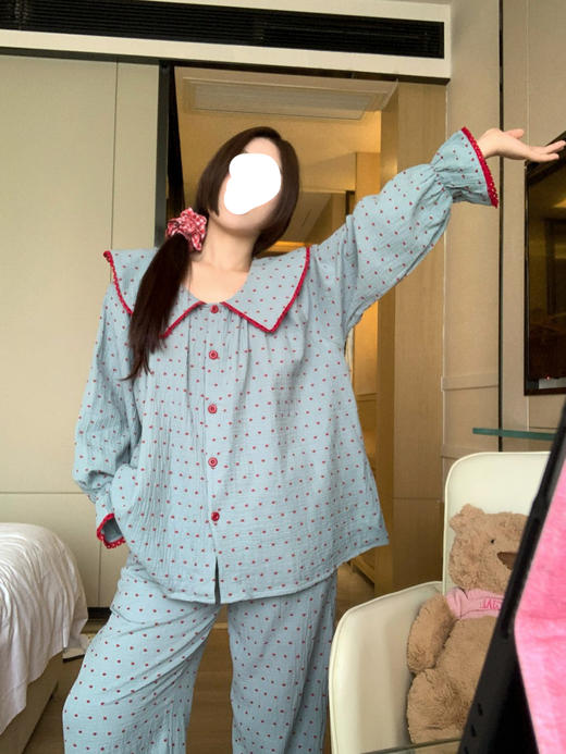 裁缝学苑AQ466娃娃领开衫上衣裤子纸样家居服睡衣套装版型样板 商品图1