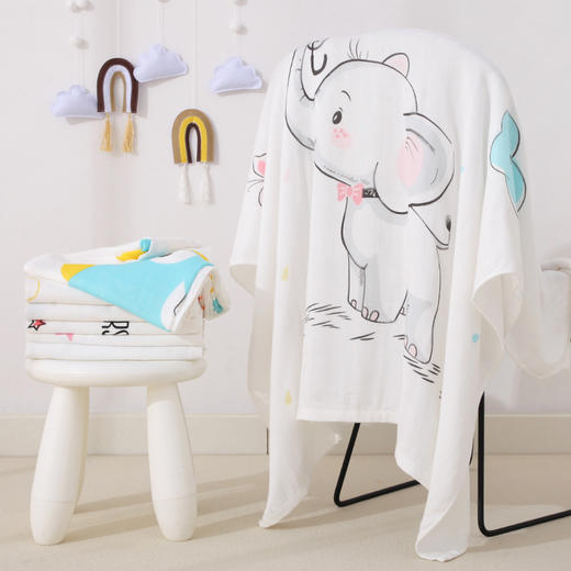 【轻柔竹棉纱 舒爽入睡】双层纱布宝宝包巾襁褓巾竹纤维婴儿浴巾新生儿童被盖毯幼儿园盖被 商品图3