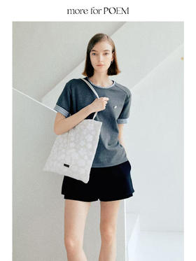 moreforPOEM 25/SS 原创设计「像素花园」珠片单肩包黑白亮片布袋