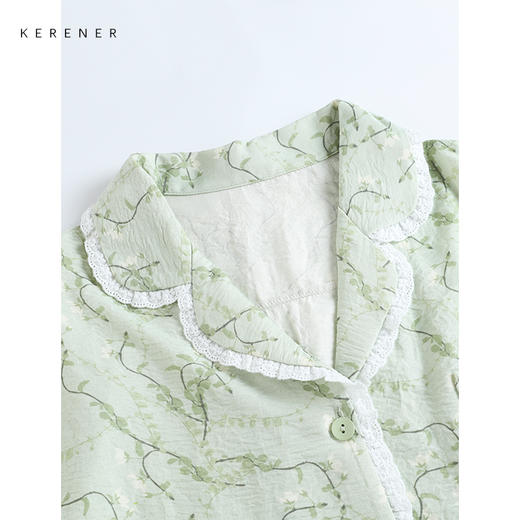 【可人儿&迎春花】新款泡泡绵女士睡衣夏季短袖可外出家居服三件套 商品图1