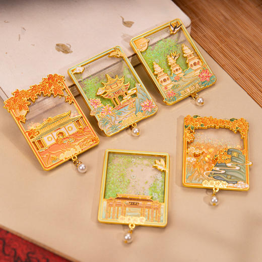 【杭州西湖十景流沙金属冰箱贴】苏堤断桥雷峰塔西湖旅游城市创意礼品纪念工艺品 商品图2