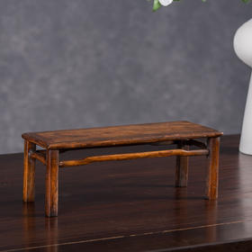 清	黄花梨罗锅枨案中案摆件