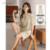 可人儿小众设计新款泡泡绵女士睡衣夏季带胸垫可外出家居服三件套 商品缩略图0