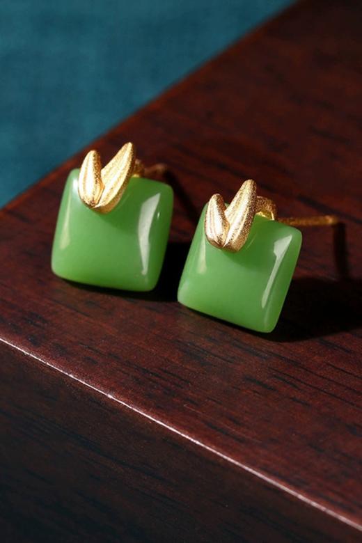 ESTACIA 中式简约竹叶耳钉 20340 商品图0