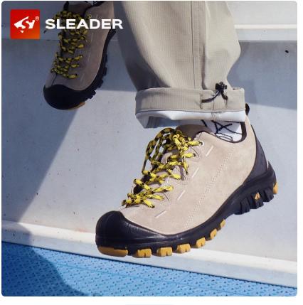 【防水版】斯立德户外运动鞋防水防滑徒步鞋女牛皮厚底耐磨登山鞋男透气S204大地 商品图1