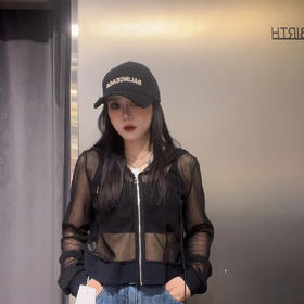 MC连帽拉链透气长袖外套50406（黑）夏季252150230321