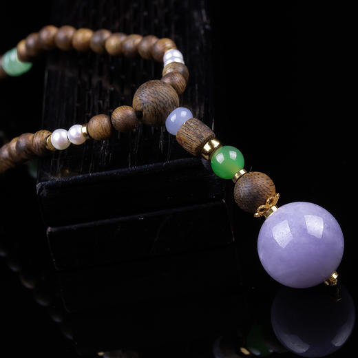 xy0356沉香+翡翠珍珠项链吊坠 商品图7