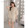 可人儿小众设计师新款泡泡绵女士睡衣夏季短袖可外出家居服套装 商品缩略图1