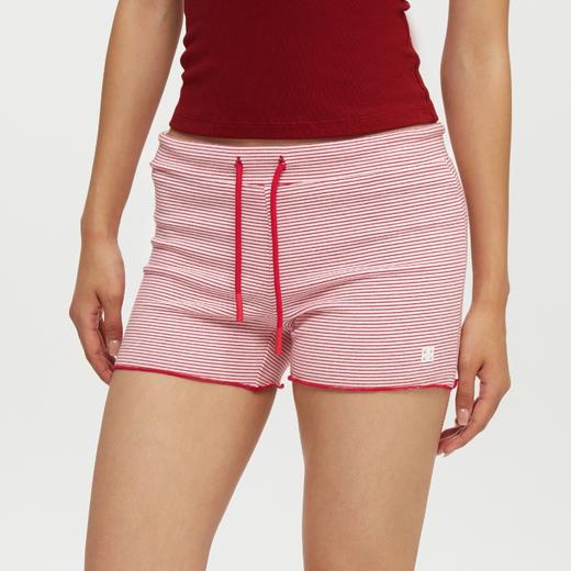 oneup条纹弹力花边短裤 商品图2