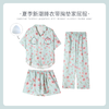 可人儿小众设计师新款泡泡绵女士睡衣夏季短袖可外出家居服三件套 商品缩略图0