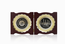 深圳风光-铜盘  铜板腐蚀+折叠木盒 100*4mm