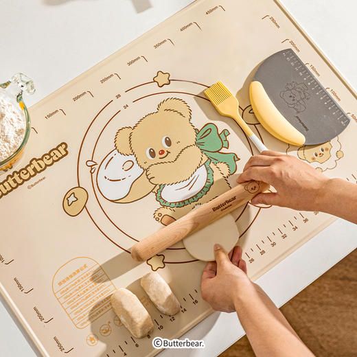 摩登主妇黄油小熊硅胶揉面垫食品级面板烘焙工具加厚擀面垫 商品图0