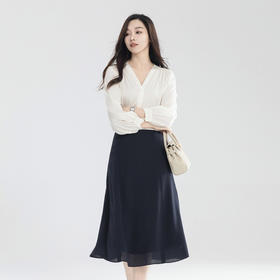 火桐hooton 重磅23姆米 鬼绉真丝半裙YT8052