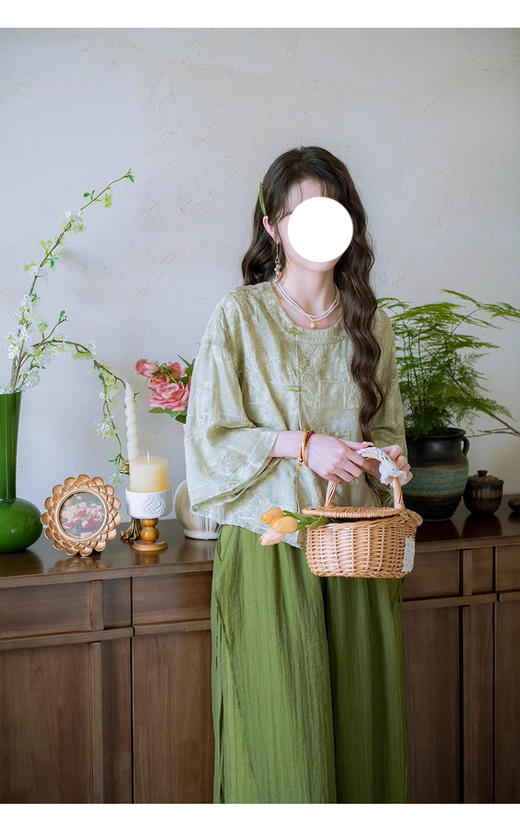 裁缝学苑AS499新中式圆领衫阔腿裤套装纸样女装上衣小衫裤子样板 商品图5