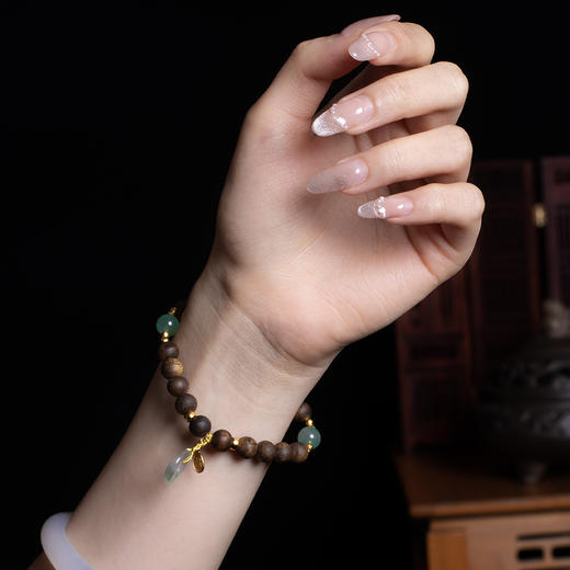 xy0338沉香+非洲翠平安扣手串 商品图7