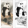 王申勇花鸟工笔画白描底稿《熊猫国宝》临摹勾线高清打印稿A677 商品缩略图0