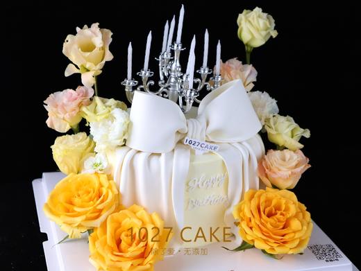 1027CAKE | 黄玫瑰蛋糕  仙女  蝴蝶结 烛台（鲜花款需提前1-2预订） 商品图2