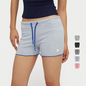 oneup条纹弹力花边短裤