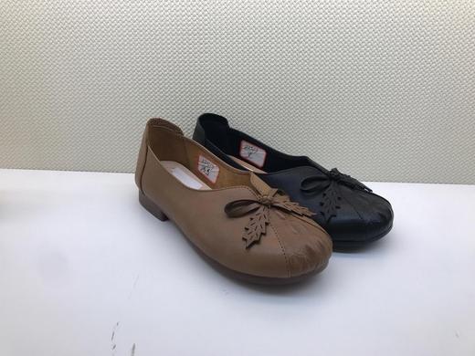 豪行正品牛皮透气女鞋22346517圆头舒适妈妈平底鞋 商品图0