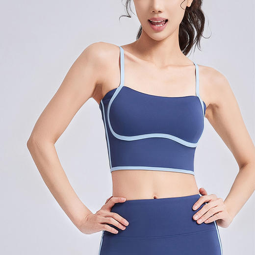 跃牌【瑜堂系列】夏季新款流线固定胸垫瑜伽美背可调节肩带健身运动内衣JYMN180 商品图0