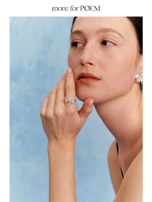 moreforPOEM 25/SS 花朵系列金银双色耳钉/戒指立体大花 商品图0