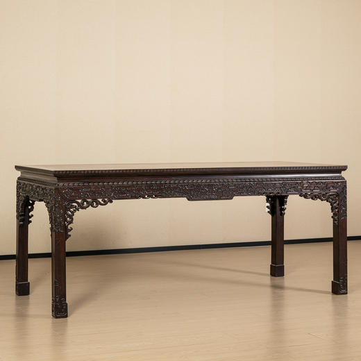 民国	红木束腰马蹄腿饕餮纹大画桌 商品图1