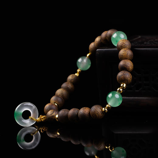 xy0338沉香+非洲翠平安扣手串 商品图4