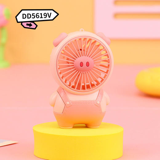 【夏日旋风，清凉出行】卡通萌宠手持小风扇 便携式迷你电扇 USB充电学生礼风扇-QQ 商品图7