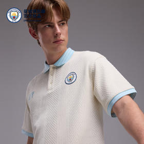 【官方正版】曼城俱乐部 | 米白色提花POLO衫领口螺纹清新小撞色