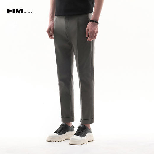 HIM漢崇  男士通勤上班休闲裤舒适简约斯文百搭九分裤 2026春夏 商品图0