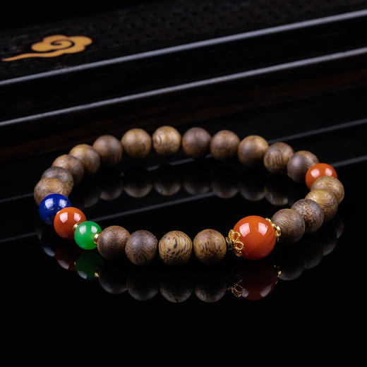 xy0353沉香+南红碧玉青金石国风穿搭手串 商品图3