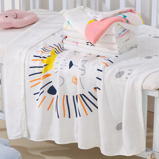 【轻柔竹棉纱 舒爽入睡】双层纱布宝宝包巾襁褓巾竹纤维婴儿浴巾新生儿童被盖毯幼儿园盖被 商品图1