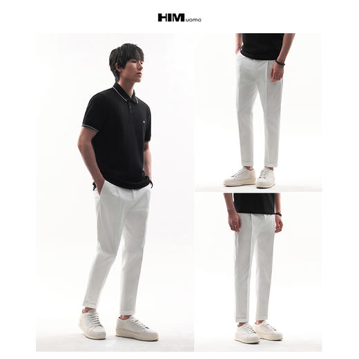 HIM漢崇 男士时尚百搭简约休闲裤斯文通勤易打理九分裤 2026春季 商品图3