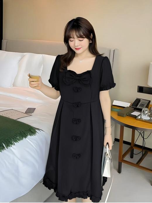 超值购【诗铭洛可】XCA394 连衣裙蝴蝶结花边下摆宽松裙子A9-3 商品图1